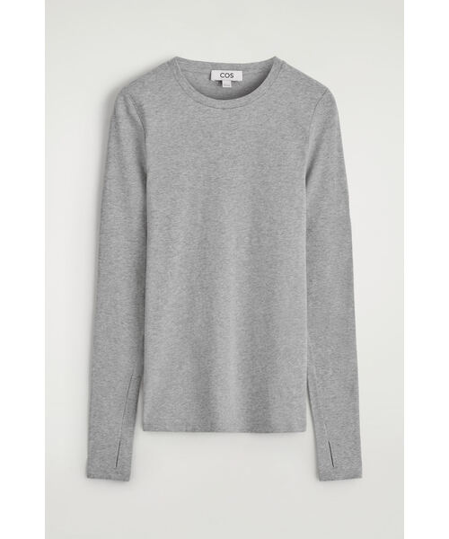 COS（コス）の「スリムフィット 長袖トップ（Tシャツ/カットソー・レディース・グレー系その他/ブラック/ホワイト系・M/L/XS/S）」の7枚目の写真