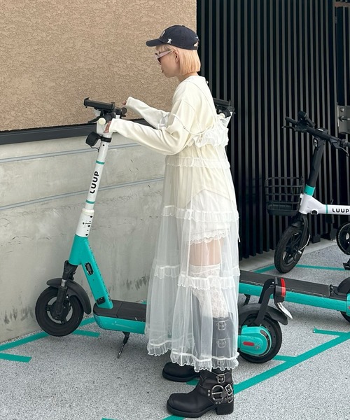 Alley Tokyo(アリートーキョー)の「タンク着てる風BIGロンT(Tシャツ/カットソー・レディース・グレー/アイボリー/ブラウン・FREE)」の15枚目の写真