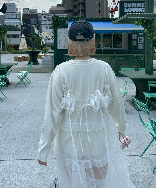 Alley Tokyo(アリートーキョー)の「タンク着てる風BIGロンT(Tシャツ/カットソー・レディース・グレー/アイボリー/ブラウン・FREE)」の8枚目の写真