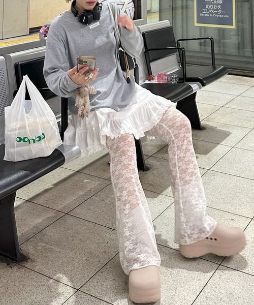 Alley Tokyo(アリートーキョー)の「タンク着てる風BIGロンT(Tシャツ/カットソー・レディース・グレー/アイボリー/ブラウン・FREE)」の21枚目の写真