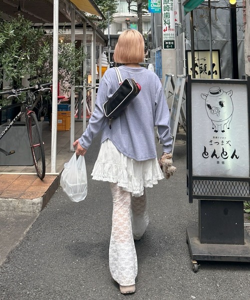 Alley Tokyo(アリートーキョー)の「タンク着てる風BIGロンT(Tシャツ/カットソー・レディース・グレー/アイボリー/ブラウン・FREE)」の14枚目の写真
