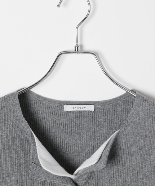 BAYFLOW（ベイフロー）の「レイヤードライクカーディガン（カーディガン/ボレロ・レディース・レッド/グレー・FREE）」の4枚目の写真