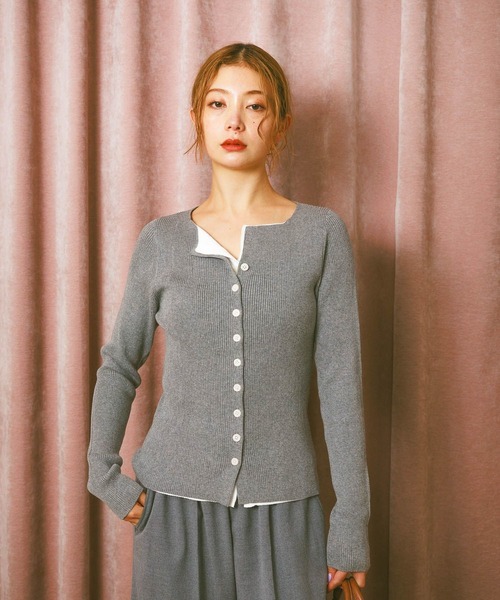 BAYFLOW（ベイフロー）の「レイヤードライクカーディガン（カーディガン/ボレロ・レディース・レッド/グレー・FREE）」の17枚目の写真