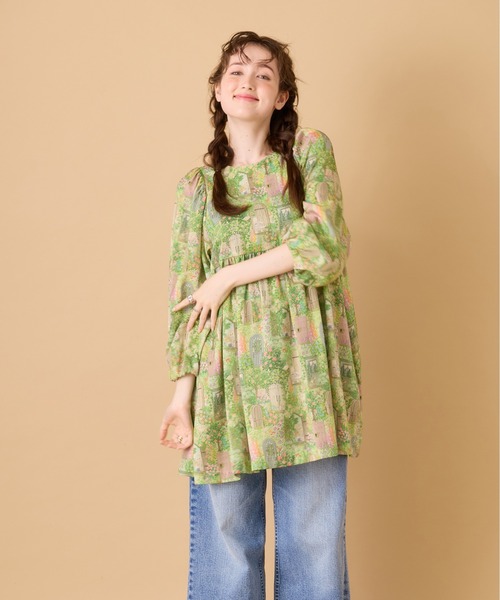 Jolly Poupee(ジョリープッペ)の「【22fabric】シークレットガーデン/ ブラウス(シャツ/ブラウス・レディース・ベージュ/ネイビー・38/42/46)」の4枚目の写真