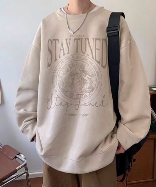 link lot(リンクロット)の「ヴィンテージライクフェイクスウェードビッグロゴスウェット(スウェット・メンズ・パープル/ブラウン/グレー/アイボリー・M/L)」の13枚目の写真