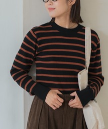 〈吸湿発熱〉ウォッシャブルクルーネックリブニットプルオーバー【THE CRAFT CREW PRODUCTS】ブラック系