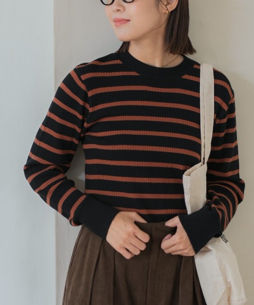 〈吸湿発熱〉ウォッシャブルクルーネックリブニットプルオーバー【THE CRAFT CREW PRODUCTS】