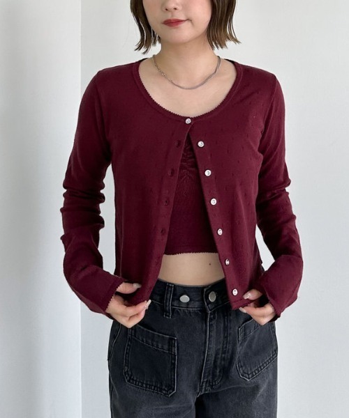 archives(アルシーヴ)の「ハリヌキニットアンサンブル(アンサンブル・レディース・グレー/ワイン/ブラック/アイボリー・MEDIUM)」の4枚目の写真