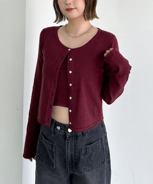 archives(アルシーヴ)の「ハリヌキニットアンサンブル(アンサンブル・レディース・グレー/ワイン/ブラック/アイボリー・MEDIUM)」の7枚目の写真