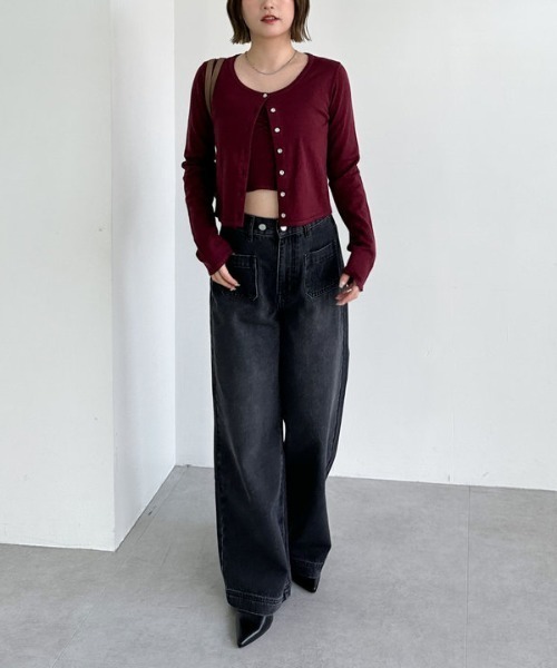 archives(アルシーヴ)の「ハリヌキニットアンサンブル(アンサンブル・レディース・グレー/ワイン/ブラック/アイボリー・MEDIUM)」の10枚目の写真