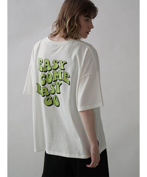 :ETHROF(イーサオブ)の「METALLIC BACK LOGO T-SHIRT(Tシャツ/カットソー・レディース・チャコール/ホワイト/ブルー・FREE)」の4枚目の写真