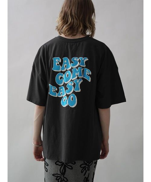:ETHROF(イーサオブ)の「METALLIC BACK LOGO T-SHIRT(Tシャツ/カットソー・レディース・チャコール/ホワイト/ブルー・FREE)」の5枚目の写真