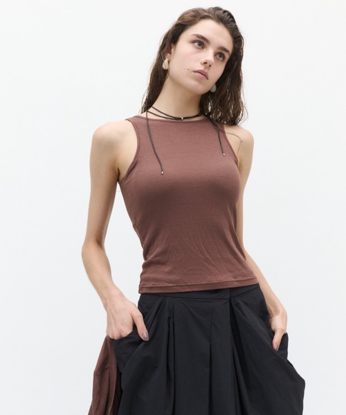 Lutim by u(ルチバイユー)の「Layered multi rib ensemble / レイヤードマルチリブアンサンブル(アンサンブル・レディース・ブラウン/チャコールグレー/オフホワイト/カーキ・FREE)」の3枚目の写真