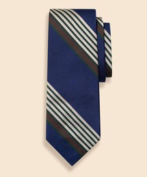 【新品】【未使用】ブルックスブラザーズネクタイ青ストライプ シルクサテン ミニBB＃1ストライプタイ | Brooks Brothers
