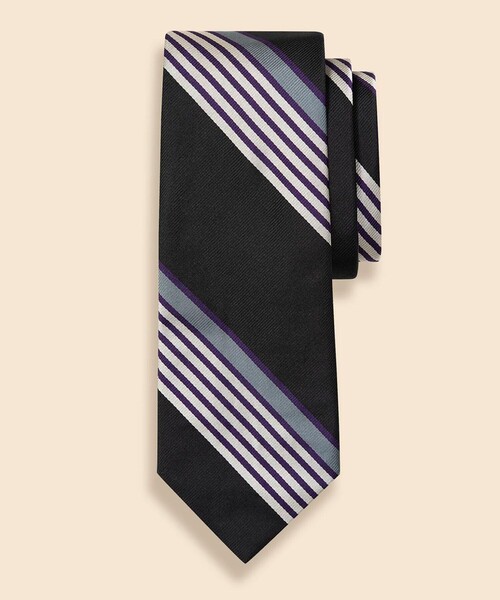 BROOKS BROTHERS(ブルックスブラザーズ)の「シルク マルチストライプ レップタイ(ネクタイ・メンズ・ネイビー/ブラック・ONE SIZE)」の2枚目の写真