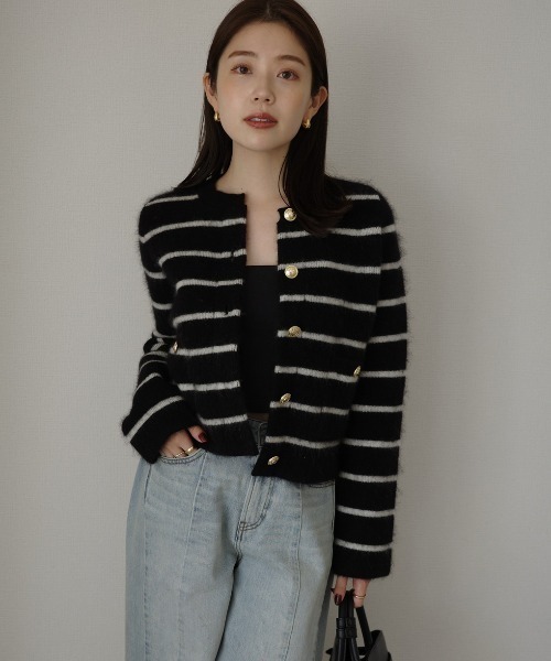 ZOZO限定カラー】カシミヤブレンドノーカラーニットジャケット