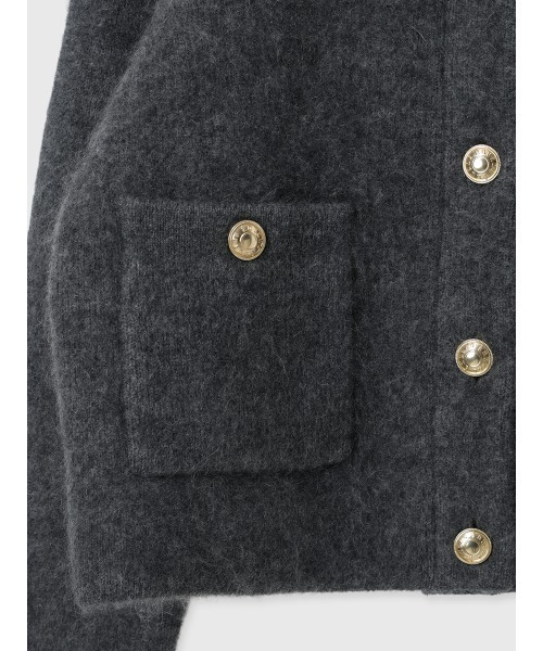 ZOZO限定カラー】カシミヤブレンドノーカラーニットジャケット（ノー