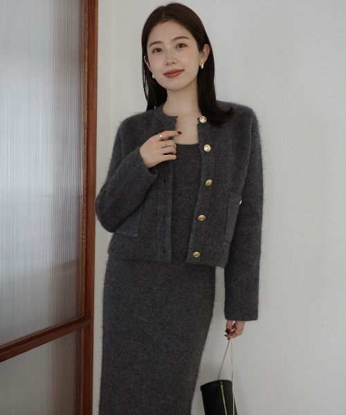 ROSEANNA ニットジャケット Rinascente（リナシェンテ） ショールカラーニットジャケット