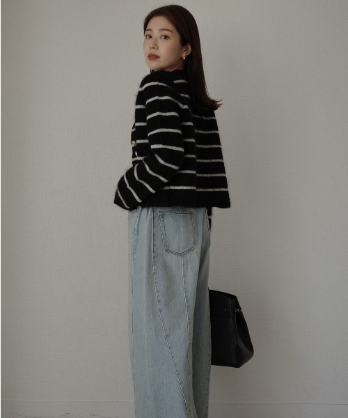 ZOZO限定カラー】カシミヤブレンドノーカラーニットジャケット（ノー