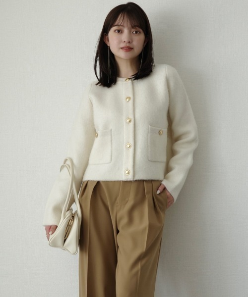 MARNI ベージュ ノーカラー フレアスリーブジャケット 40 MARNI ベージュ ノーカラー フレアスリーブジャケット 40