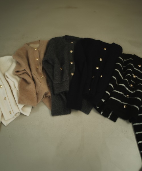 anuans（アニュアンス）の「【ZOZO限定カラー】カシミヤブレンドノーカラーニットジャケット（ノーカラージャケット・レディース・ベージュ/ネイビー/グレー/アイボリー/ブラック×ホワイト/イエロー系その他・FREE）」の21枚目の写真