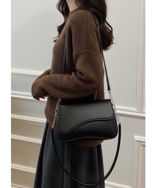 SALTMINT（ソルトミント）の「Curve Layer 2WAYショルダーバッグ（ショルダーバッグ・レディース・ブラウン/ブラック・FREE）」の4枚目の写真