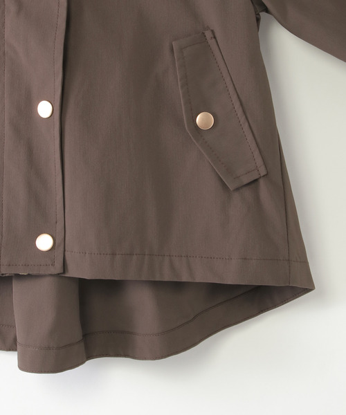 ikka（イッカ）の「【親子コーデ】ピケ比翼フレアマンパジャケット（110~160cm）（ブルゾン・キッズ・アイボリー/ブラウン・S/M/L/XL/XS）」の9枚目の写真