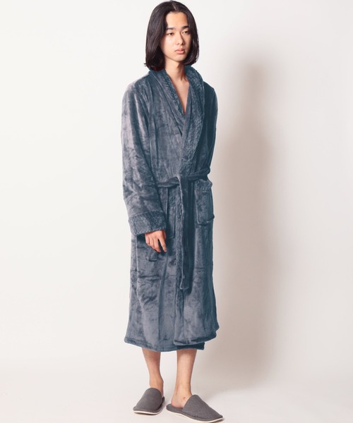 ARCADE（アーケード）の「ベルベット生地 バスローブ ガウン ルームウェア 【-ARCADE Limited Line-】（ガウン/バスローブ・メンズ・ネイビー/ホワイト/ワイン/グレー・M/L/XL）」の12枚目の写真