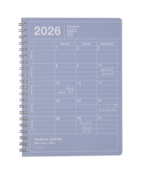 マークス 手帳 2026 スケジュール帳 2026年1月始まり 月間ブロック B6
