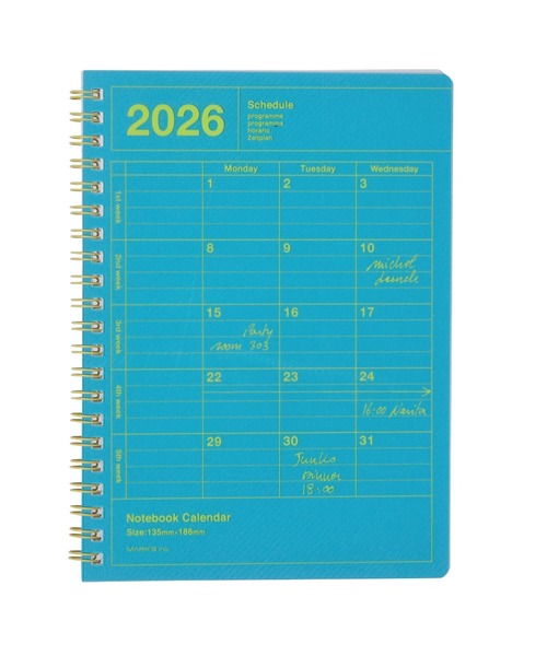 MARK'S(マークス)の「マークス 手帳 2026 スケジュール帳 2026年1月始まり 月間ブロック B6変型 ノートブックカレンダー・S・縦型(手帳/メモ帳・レディース・アイボリー/ピンク/シルバー系その他/ブラック/パープル/ブルー系その他・FREE)」の3枚目の写真