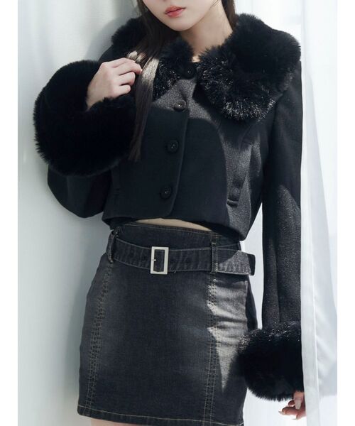 EATME イートミー フェイクファーカラージャケット フェイクファーカラージャケット（その他アウター）｜EATME