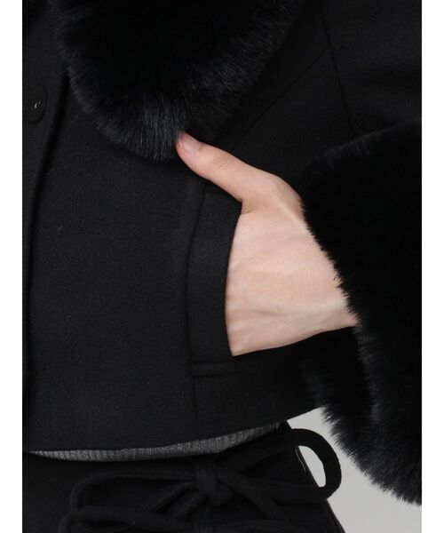 フェイクファーカラージャケット（その他アウター）｜EATME