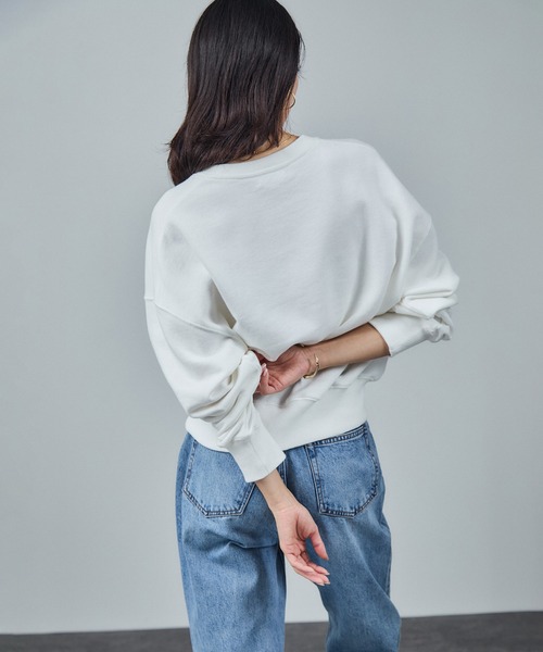 SALON adam et rope'（サロン アダム エ ロペ）の「アズマ裏毛スケッチプリントスウェット（スウェット・レディース・ホワイト・FREE）」の8枚目の写真