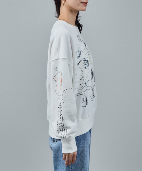 SALON adam et rope'（サロン アダム エ ロペ）の「アズマ裏毛スケッチプリントスウェット（スウェット・レディース・ホワイト・FREE）」の10枚目の写真