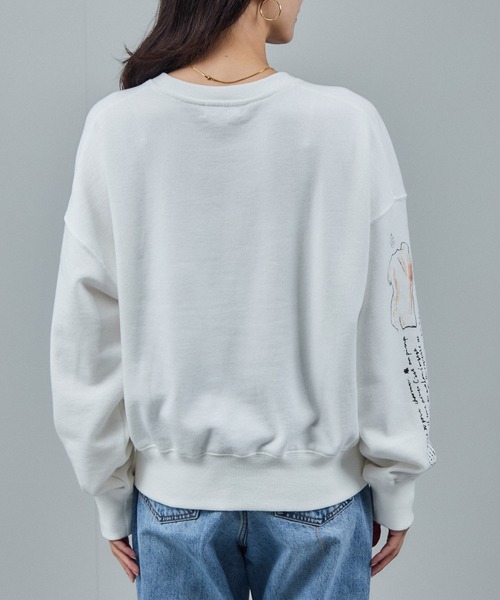 SALON adam et rope'（サロン アダム エ ロペ）の「アズマ裏毛スケッチプリントスウェット（スウェット・レディース・ホワイト・FREE）」の11枚目の写真