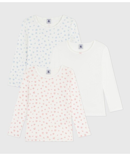 PETIT BATEAU(プチバトー)の「長袖Tシャツ3枚組(インナーウェア/肌着・キッズ・その他1・2YEAR/3YEAR/4YEAR/5YEAR)」の1枚目の写真
