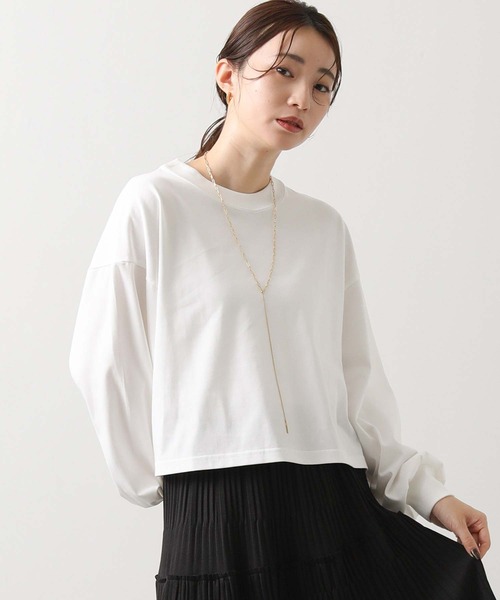 anana（アナナ）の「ショートパフロンＴ（Tシャツ/カットソー・レディース・オフホワイト/ブラウン・FREE）」の6枚目の写真