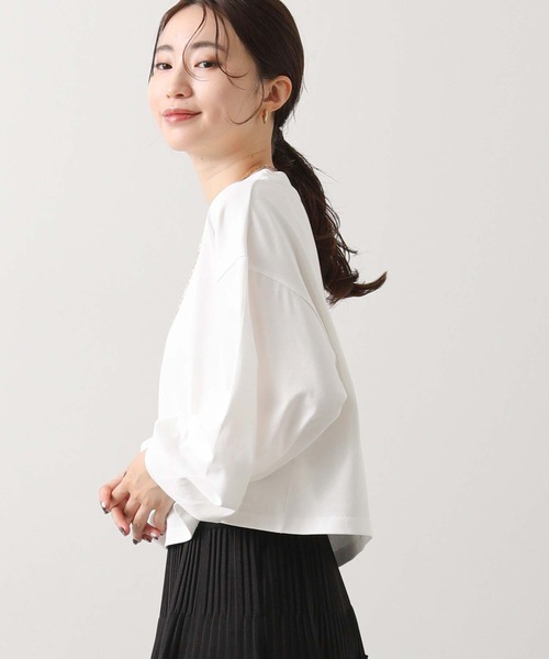 anana（アナナ）の「ショートパフロンＴ（Tシャツ/カットソー・レディース・オフホワイト/ブラウン・FREE）」の7枚目の写真