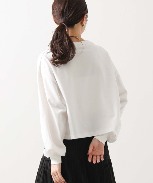 anana（アナナ）の「ショートパフロンＴ（Tシャツ/カットソー・レディース・オフホワイト/ブラウン・FREE）」の8枚目の写真