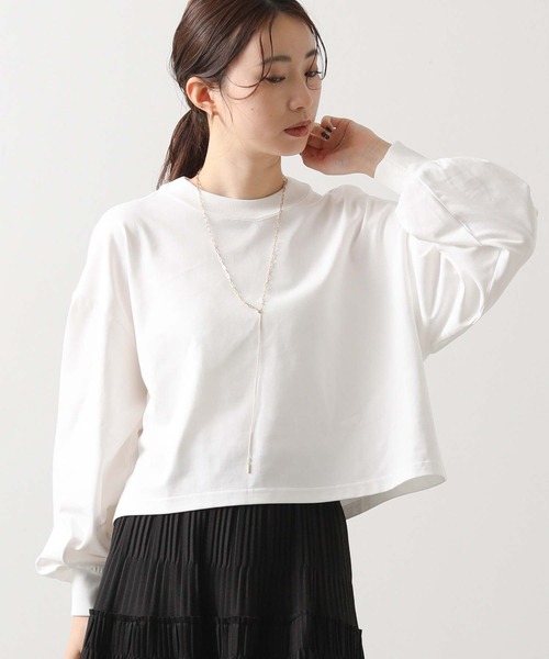 anana（アナナ）の「ショートパフロンＴ（Tシャツ/カットソー・レディース・オフホワイト/ブラウン・FREE）」の9枚目の写真