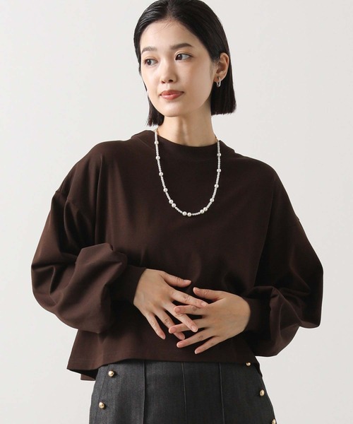 anana（アナナ）の「ショートパフロンＴ（Tシャツ/カットソー・レディース・オフホワイト/ブラウン・FREE）」の17枚目の写真