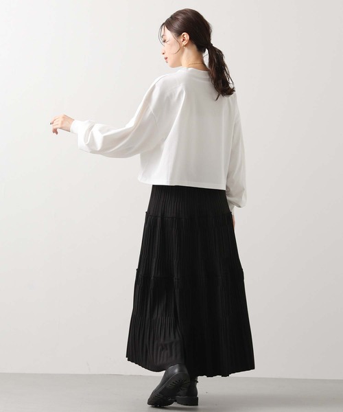 anana（アナナ）の「ショートパフロンＴ（Tシャツ/カットソー・レディース・オフホワイト/ブラウン・FREE）」の4枚目の写真