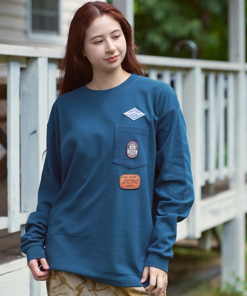 COBMASTER（コブマスター）の「COBMASTER/コブマスター　CVC鹿の子 ワッペンポケット L/STEE（Tシャツ/カットソー・メンズ・ブルーグリーン/ブラック/パープル・LARGE/X-LARGE/MEDIUM）」の5枚目の写真