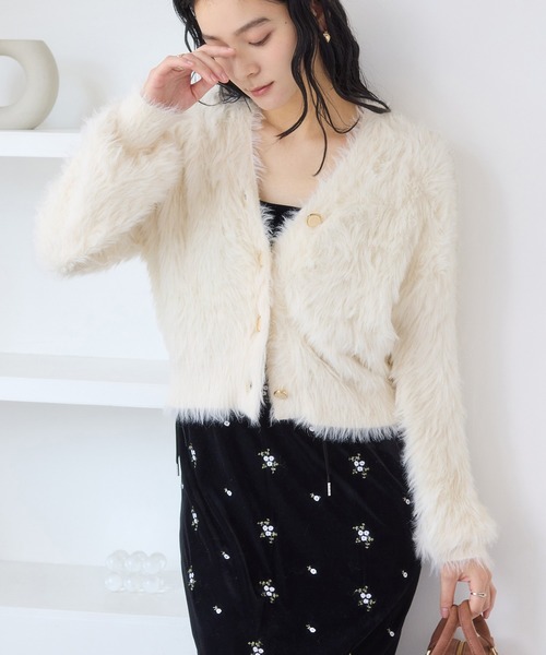 VIS（ビス）の「ラビットライクVネックカーディガン/イージーケア・WEB