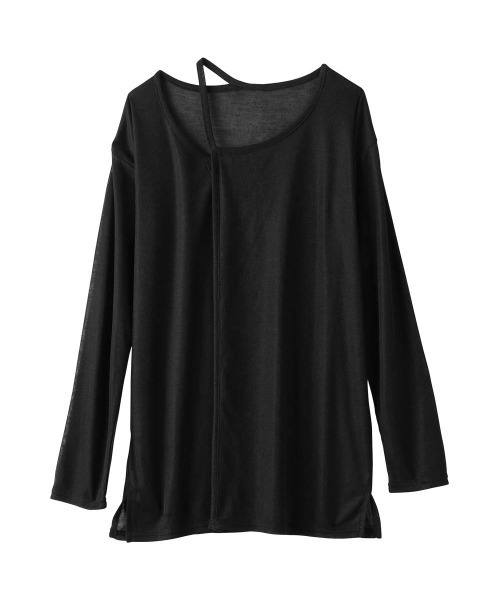 Viola e Viola(ヴィオラエヴィオラ)の「スラブシアーテレコアシメデザイントップス(Tシャツ/カットソー・レディース・モカ/ブラック・M/L)」の19枚目の写真