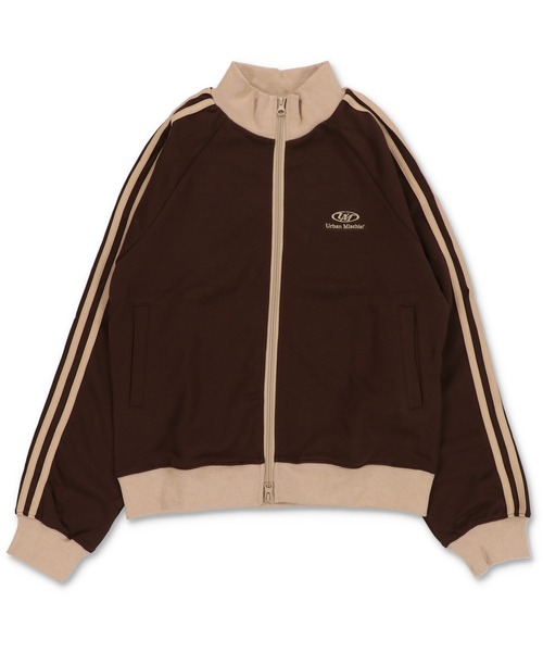 SPINNS（スピンズ）の「短丈ダブルジップトラックジャケット/ワンポイントロゴ/ジャージ風デザイン/ライン入り（ジャージ・メンズ・ブラック/ベージュ/ネイビー/ブラウン/オフホワイト/グリーン・ONESIZE）」の9枚目の写真