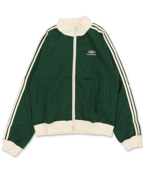 SPINNS（スピンズ）の「短丈ダブルジップトラックジャケット/ワンポイントロゴ/ジャージ風デザイン/ライン入り（ジャージ・メンズ・ブラック/ベージュ/ネイビー/ブラウン/オフホワイト/グリーン・ONESIZE）」の10枚目の写真