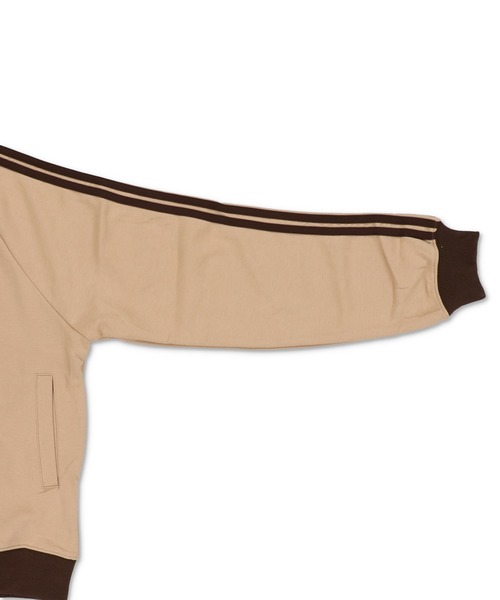 SPINNS（スピンズ）の「短丈ダブルジップトラックジャケット/ワンポイントロゴ/ジャージ風デザイン/ライン入り（ジャージ・メンズ・ブラック/ベージュ/ネイビー/ブラウン/オフホワイト/グリーン・ONESIZE）」の15枚目の写真