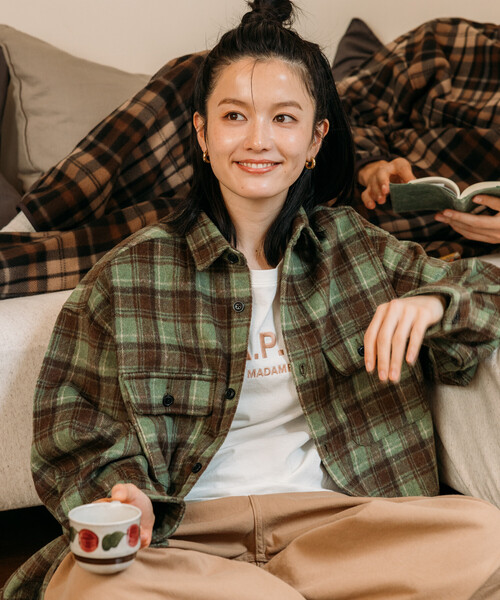 FREAK'S STORE(フリークスストア)の「限定展開 Relax Fit リラックスフィット ヘビーネル チェック シャツ(シャツ/ブラウス・メンズ・ブラウン/ネイビー/グリーン/ブラック・LARGE/MEDIUM/SMALL)」の3枚目の写真