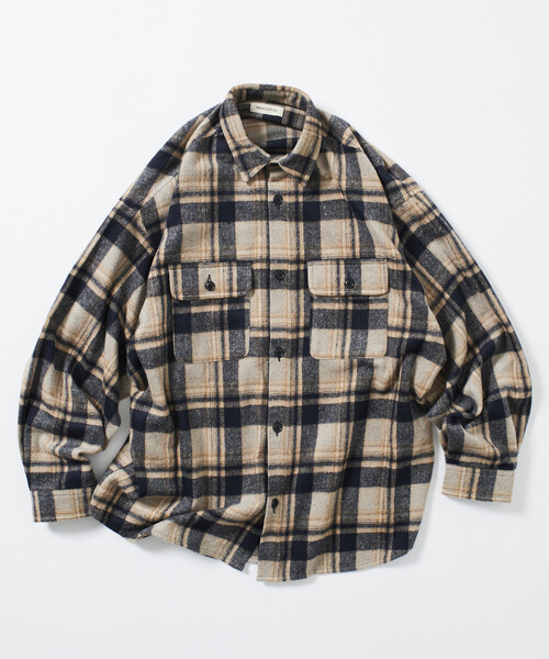 FREAK'S STORE(フリークスストア)の「限定展開 Relax Fit リラックスフィット ヘビーネル チェック シャツ(シャツ/ブラウス・メンズ・ブラウン/ネイビー/グリーン/ブラック・LARGE/MEDIUM/SMALL)」の22枚目の写真